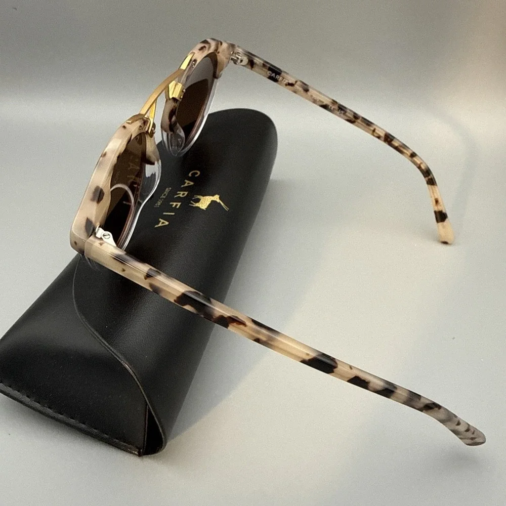 Carfia Ca5395 Authentic tortoise Italian Sunglasses 46-23-145 & Case & Cloth NWT